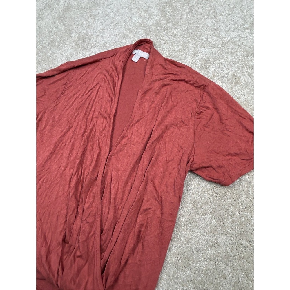 CHELSEA 28 Women's Top Rust XS Faux Wrap Short Sleeve Viscose Stretch